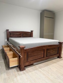 New Queen Bed And Mattress With Drawers