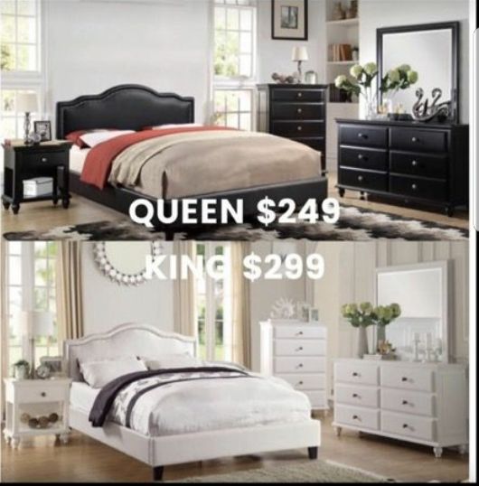 queen platform bed new