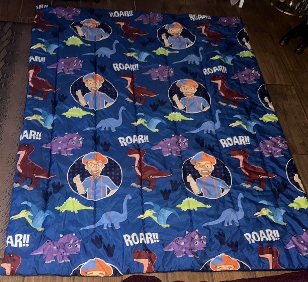 Blue Dinosaur Themed Comforter full size