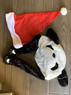 Panda and santa hat