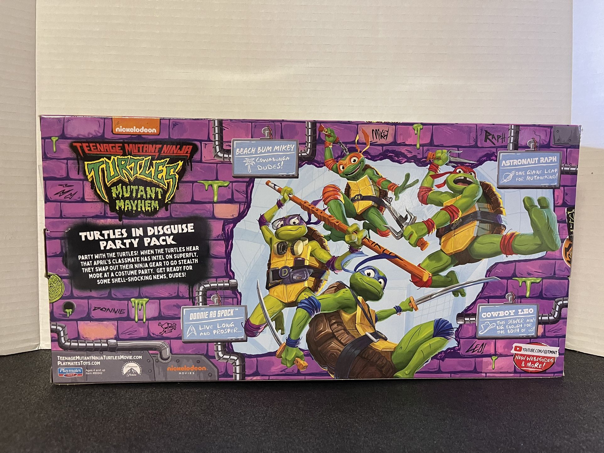 TEENAGE MUTANT NINJA TURTLES MUTANT MAYHEM NEW PLAYMATES TOYS TURTLES IN DISGUISE PARTY PACK! Toys