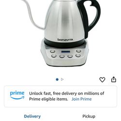 Bonavita Gooseneck Electric Kettle, Stainless Steel Water Boiler, Digital Variable Temp, Precise Pour Control, 6 Preset Temps for Pour-Over Coffee & T