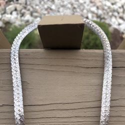 Vintage Sterling Silver .925 Herringbone 24” Italy Necklace 51.2 Grams 7MM-I don’t clean my silver because everybody likes a different patina-I will c