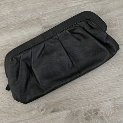 Black Pleather Clutch Handbag Purse
