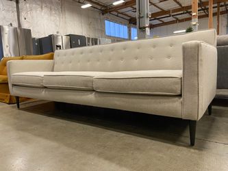 ROOM & BOARD Holmes Modern 3 Seat Tufted Sofa in Sumner Ivory