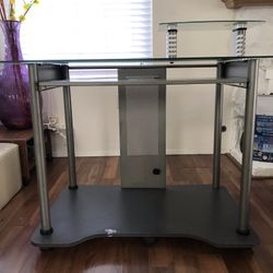 Computer desk with glass top