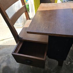 Antique Childs Desk With Drawer.  