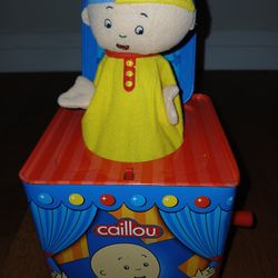 CAILLOU 2012 Hand Crank Metal JACK IN THE BOX Music Box Musical Toy PBS 