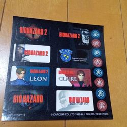 Resident Evil Memory Card PS1 Stickers JP PRE ORDER BONUS