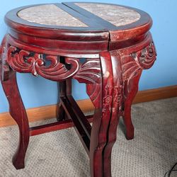 Rose wood /Marble Antique have moon tables.   HARD TO DIND A SET