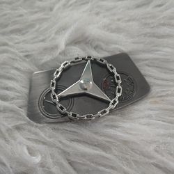 Vintage MERCEDES belt Buckle..Steering Wheel.rptates.