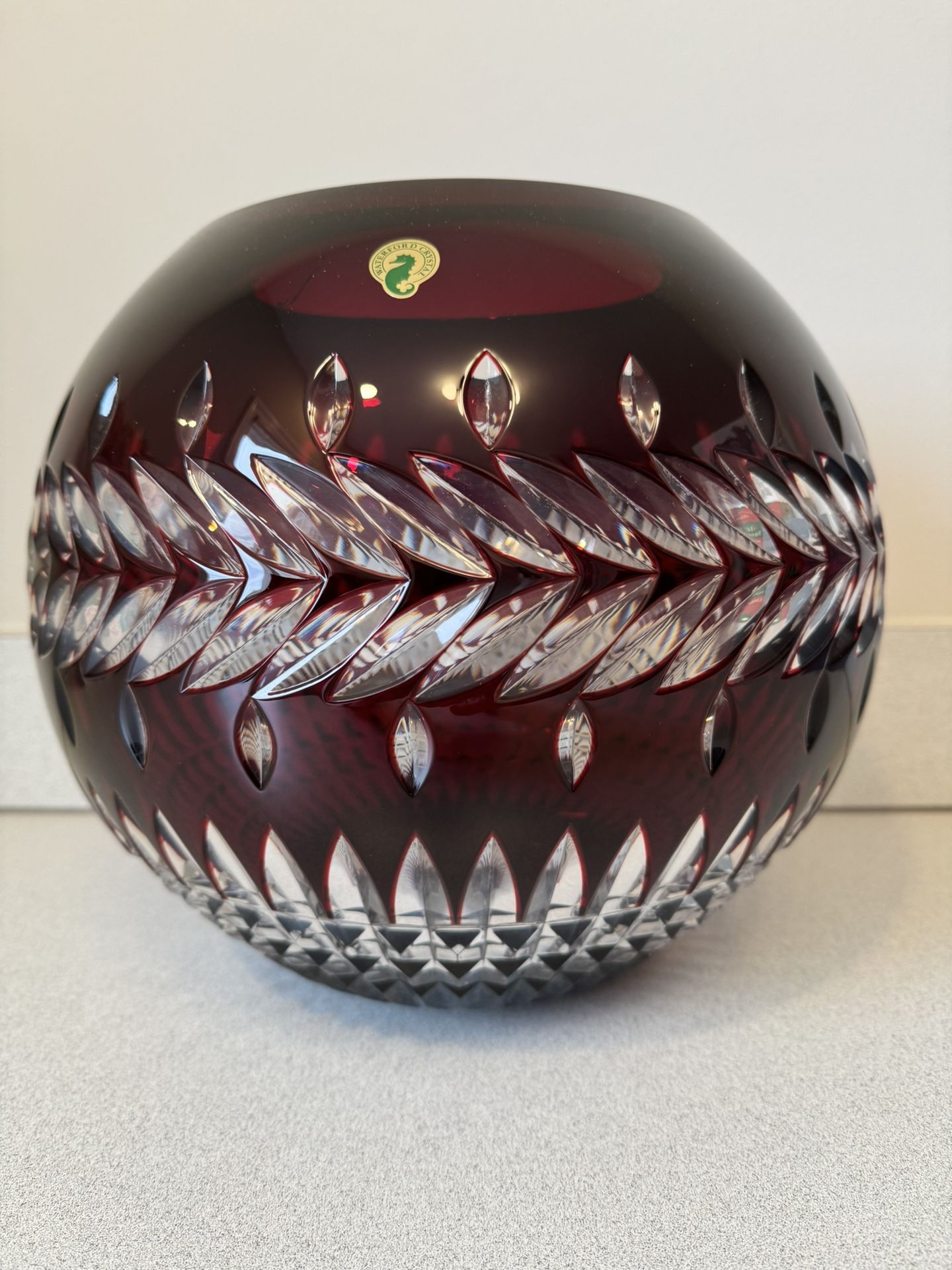 Waterford Fleurology Meg Ruby 12" Rose Bowl - Retired