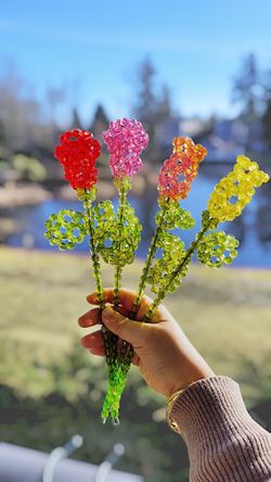 Beaded Roses ( Yellow- Red- Orange- Pink)