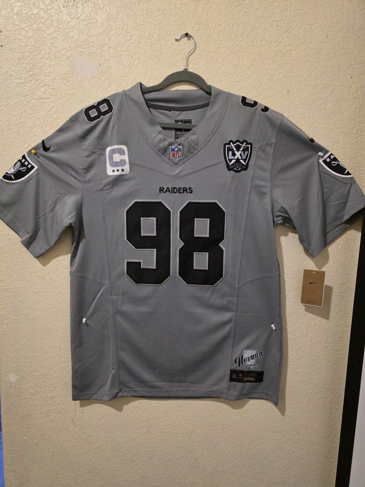 New Men's Raiders Crosby Gray Jerseys Stitched