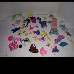 Lot of Barbie, clothes, and accessories