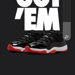 Jordan 11 Bred Low Size 9,9.5,10,10.5,11,12