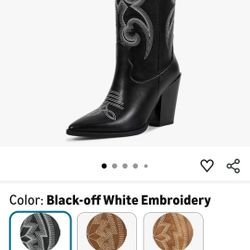 ISNOM Knee High Cowgirl Boots