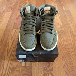 Jordan 1 Mid Olive Canvas Size 8