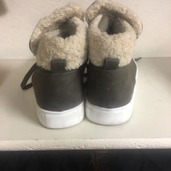 Report High-Top Faux Fur Ankle Sneaker Boot - Olive Green - Women’s 8.5