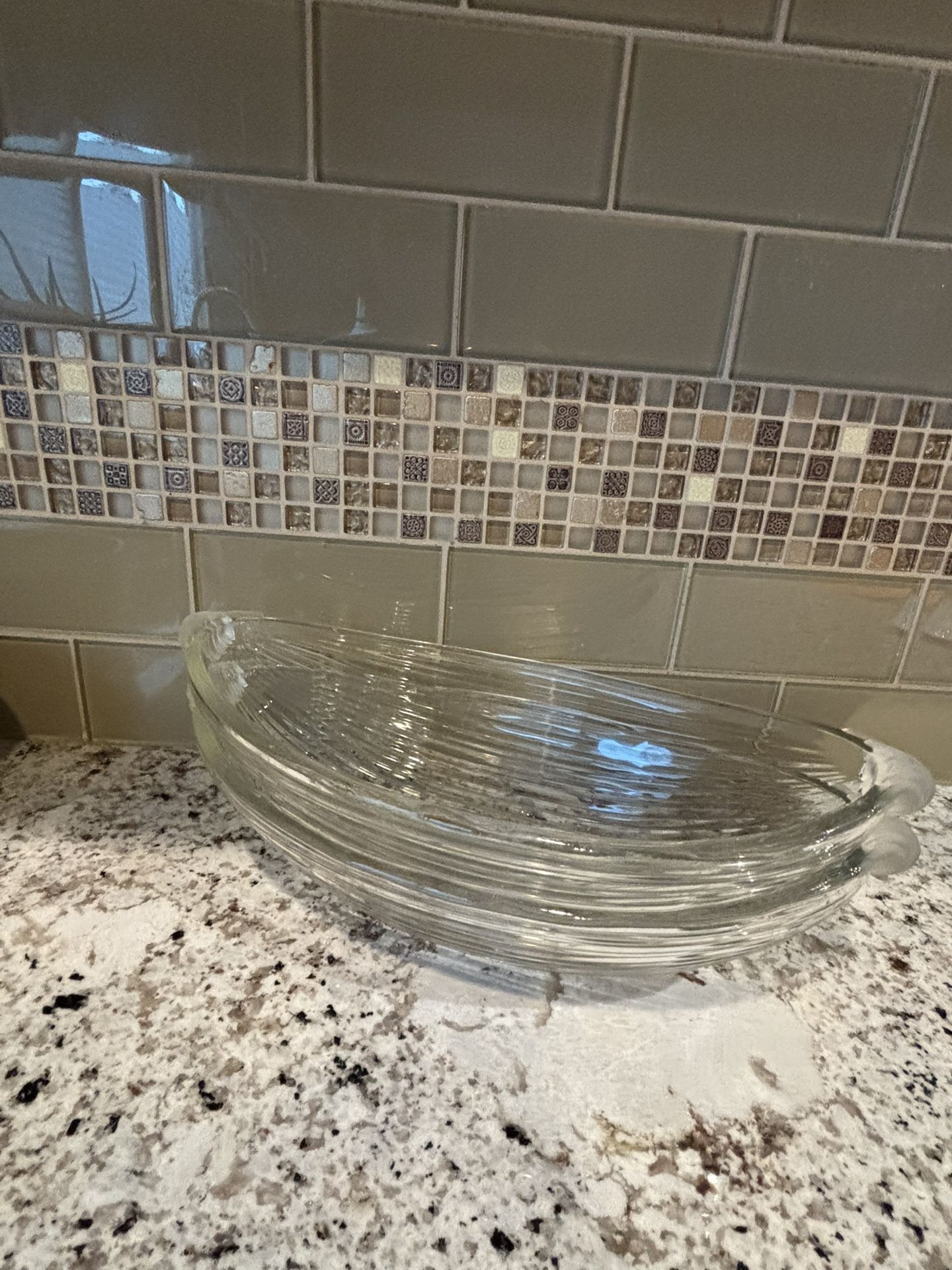 Glass Oval Deep Decorative Bowls – Set of 2