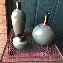 Two Vase And Candle Holder Set