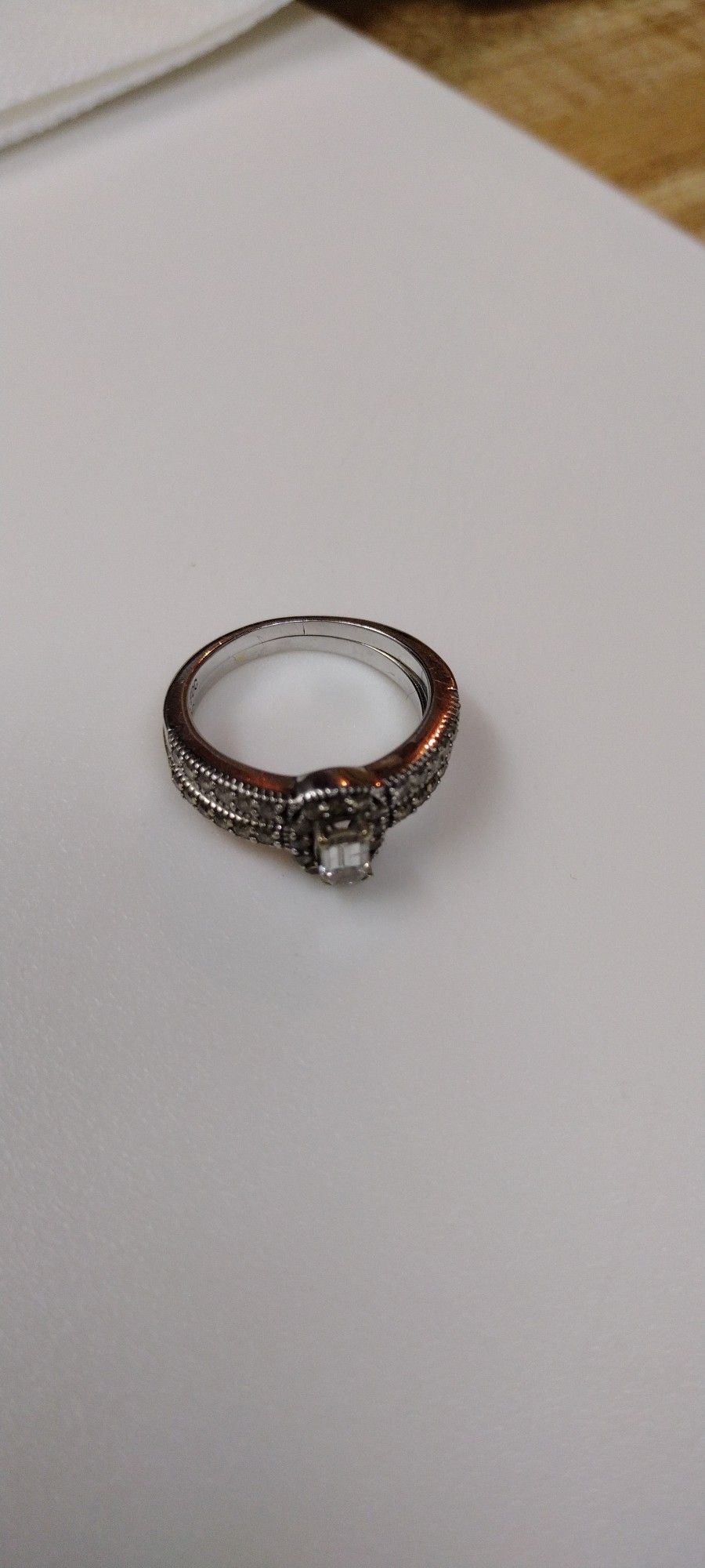 $$$ 14 K. White Gold Engagement Ring $$