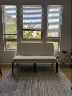 Arhaus Upholstered Dining Bench / Settee – Cream Linen Look – $400 OBO