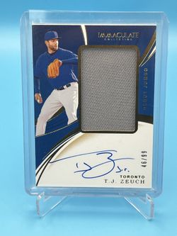 T.J. Zeuch 2020 Panini Immaculate Debut Jumbo Jersey Auto /99