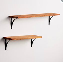 Wood Wall Shelves – Set of 2