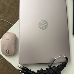 Rose Pink HP Laptop PC with Mouse and charger
