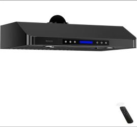 36” Black inches Under Cabinet Range Hood, 900 CFM Stainless Steel Kitchen Chimney Vent