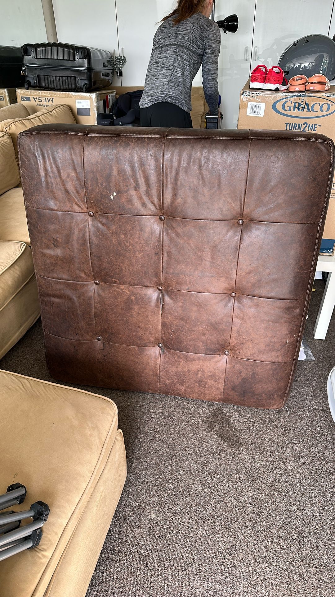 Leather Potterybarn Ottoman