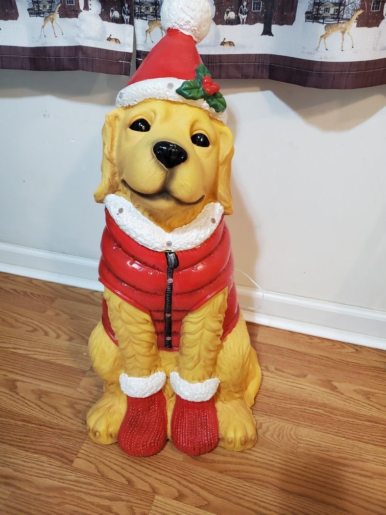 Christmas Dog Blowmold Statue