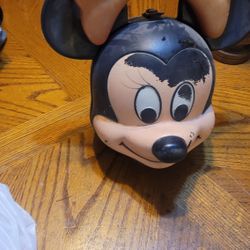 Vintage Disney Minnie Mouse Hard Plastic Head Lunchbox by Aladdin
