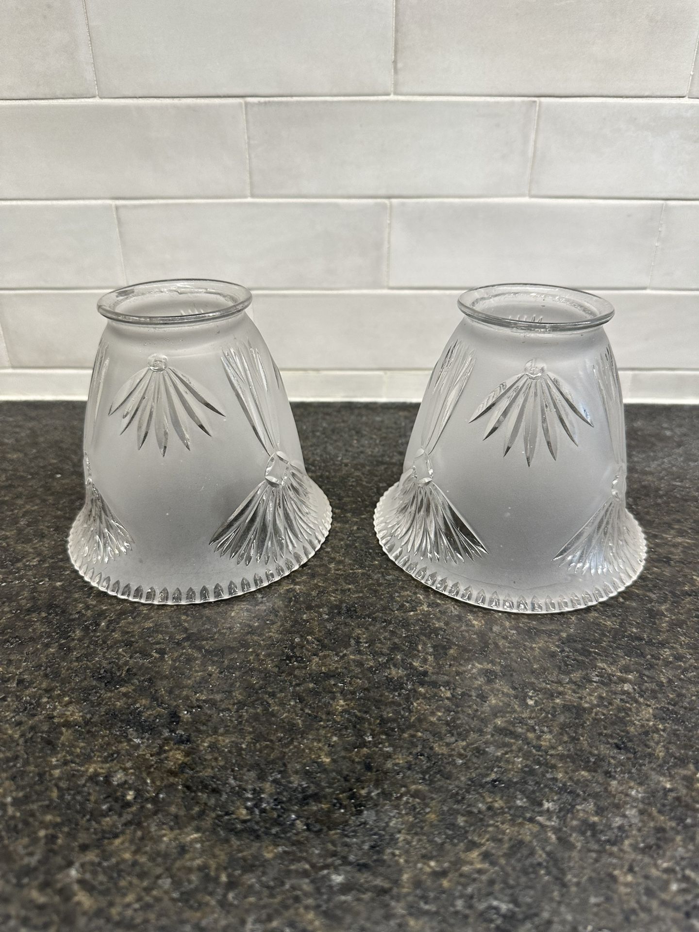 Vintage Glass Lamp Shades - Set of 2
