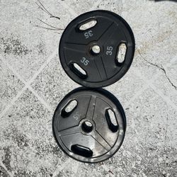 Pair Of 35 Lb Olympic Weights