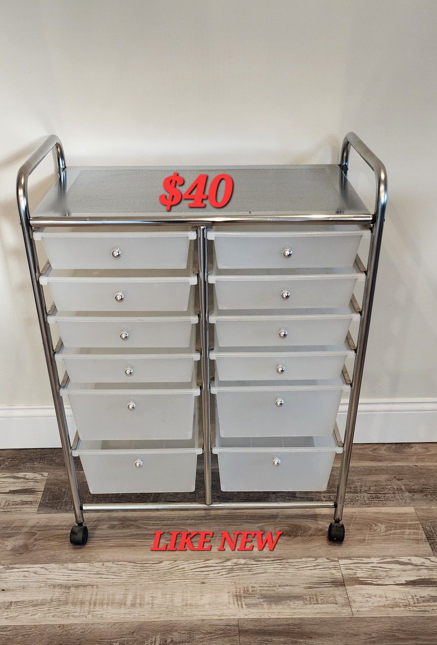 12 Drawer Rolling Cart LIKE NEW