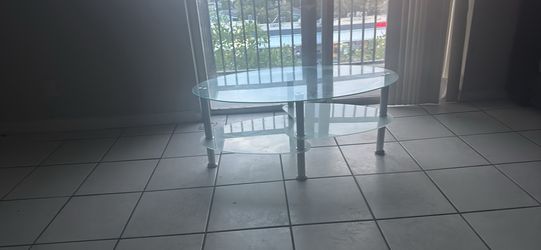 Oval Glass Tiered Coffee Table