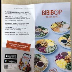 Bibi Bop Asian Grill Bowl Coupon Book 