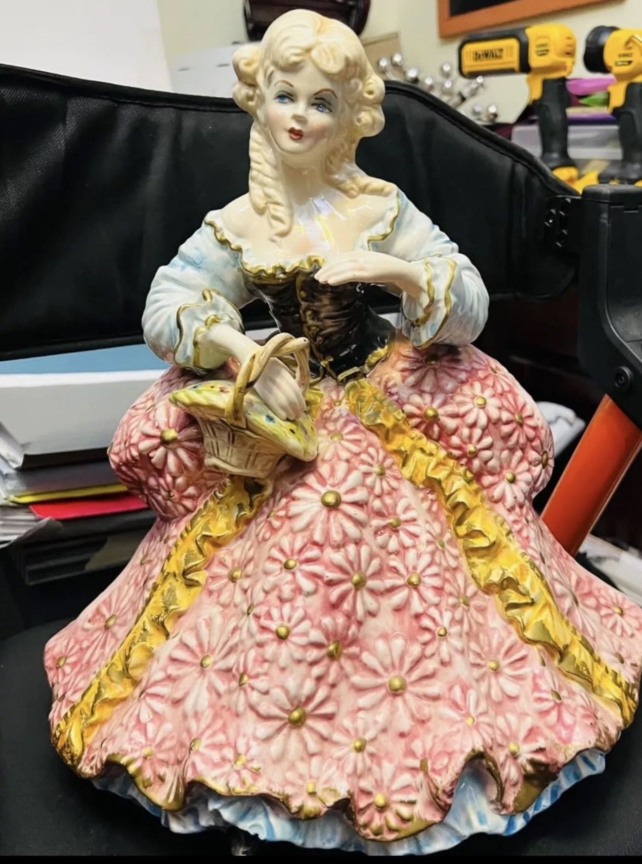 Capodimonte Porcelain Woman 12” Tall