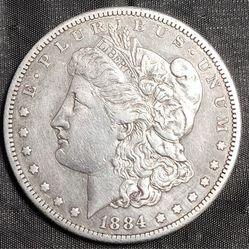 WoW! 1884 S Morgan Silver Dollar ~! VERY RARE AU+++ ORIGINAL!
