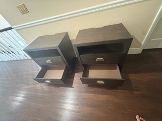Dark Brown Nightstand Set of 2