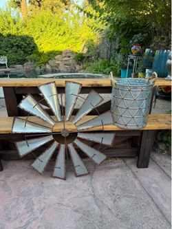 Galvanized Metal Garden Decor