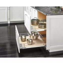 Storage And Organization- Rev-A-Shelf | 21 in. Pullout Baskets with Gray Solid Bottom