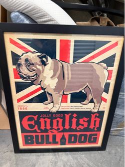English Bulldog Framed Decorative Wall Art