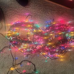 Standard Christmas lights with gutter hooks