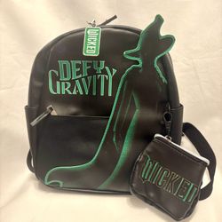 WICKED Defy Gravity 10.5" Elphaba Mini Backpack & Coin-purse