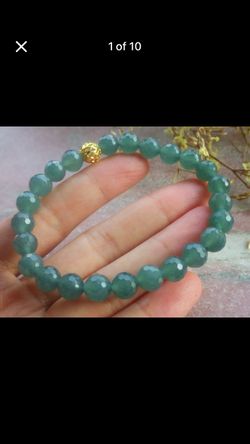 Certificate Jadeite Jade bing Diamond cut balls light Green Beads safety Bracelet 7 inches to 7.5 inches