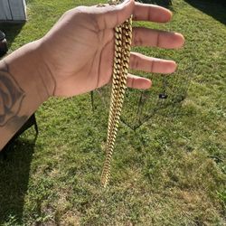 Gold Bond Cuban Bracelet And Chain 