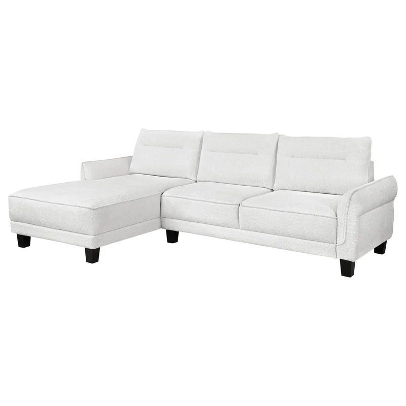 New White Fabric Sectional Couch / Free Delivery 